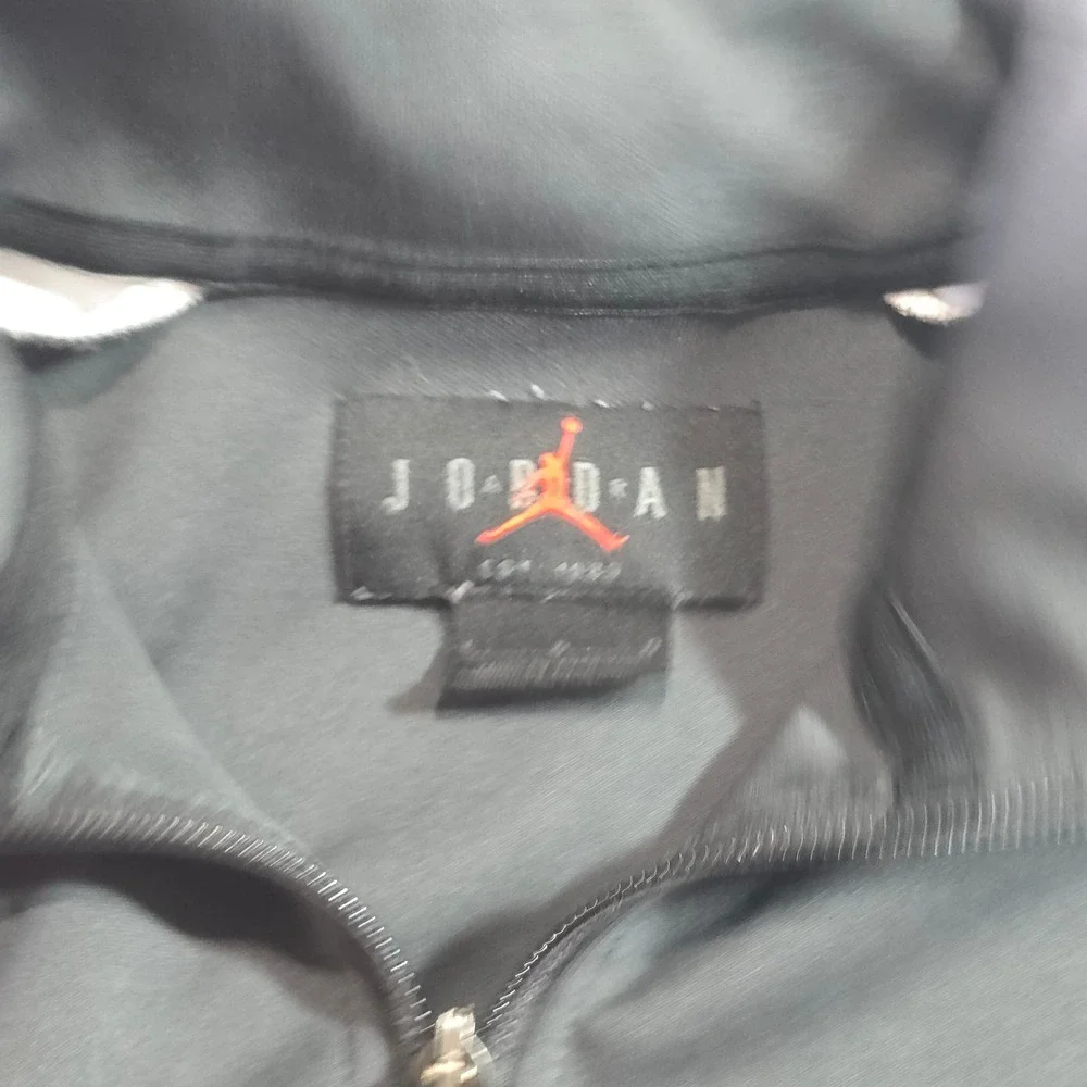 Jordan Mens Full Zip Track Jacket Gray White Jumpman Athletic Warm Up